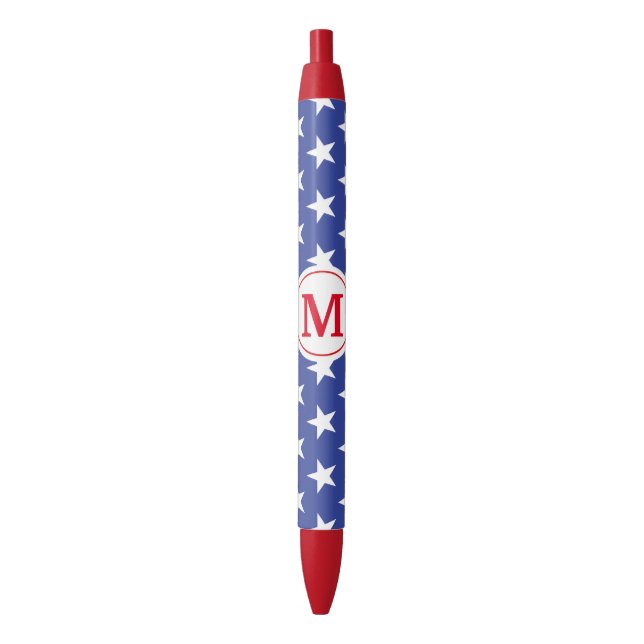Patriotic Stars Monogrammed Pen (Front Vertical)