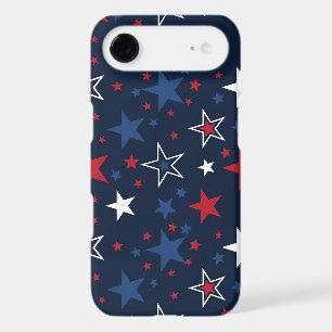 Patriotic Stars on Navy Blue Seamless Pattern iPhone 17 Air Case