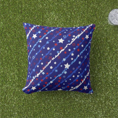 Patriotic Stars Outdoor Pillow