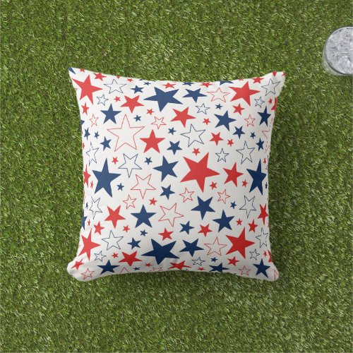 Patriotic Stars Outdoor Pillow