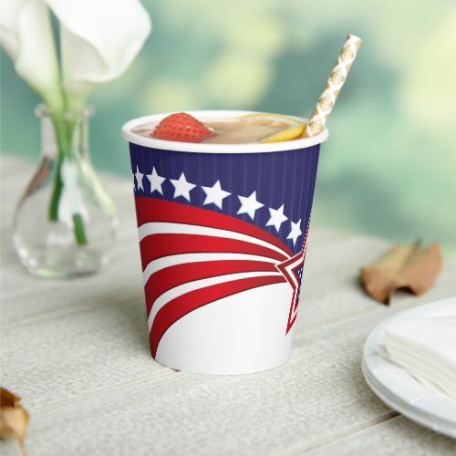 Patriotic Stars Paper Cups