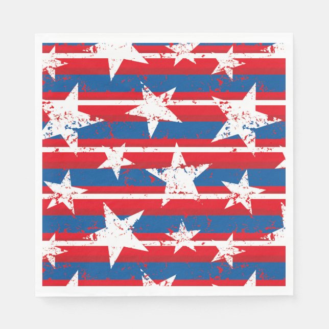 Patriotic Stars Paper Napkins (Front)