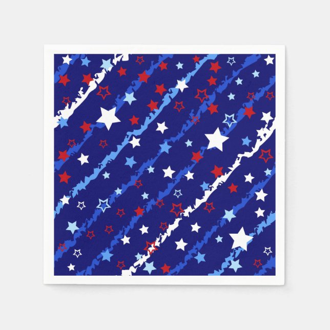 Patriotic Stars Paper Napkins (Front)