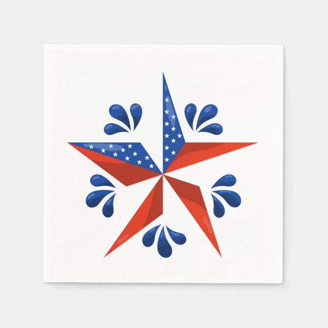 Patriotic Stars Paper Napkins (Front)
