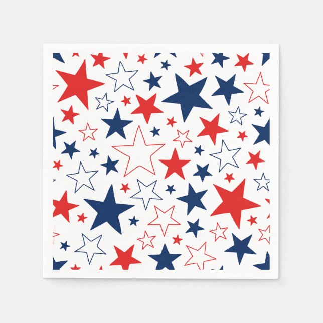 Patriotic Stars Paper Napkins (Front)