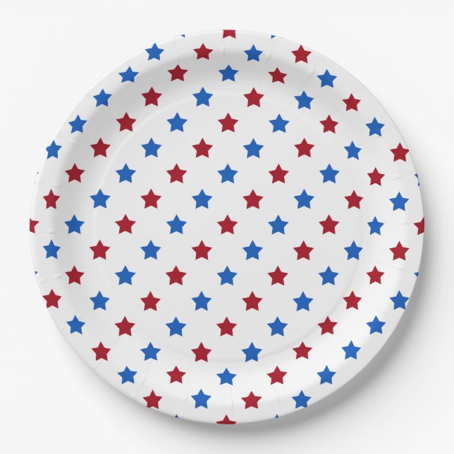 Patriotic Stars Paper Plates (Front)