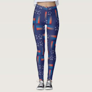 Patriotic Stars Pattern Leggings