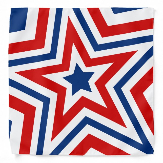 Patriotic Stars Red, White and Blue Bandana (Front)