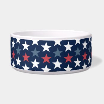 Patriotic Stars Red White & Blue Pet Bowl by koncepts at Zazzle