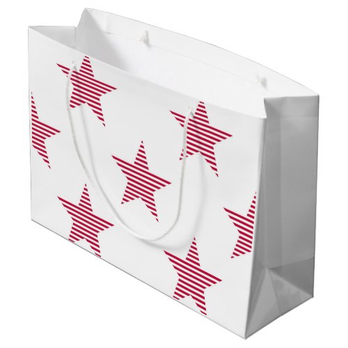 Patriotic Stars Red White Olympic Sports Fun Large Gift Bag