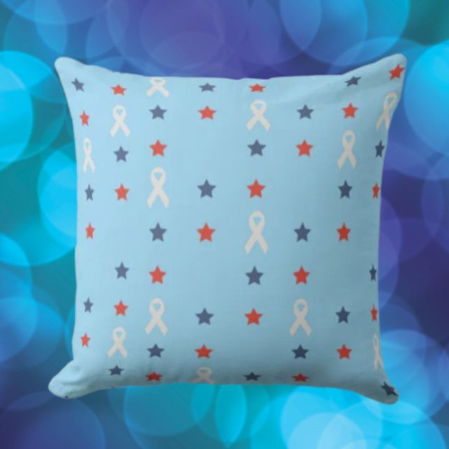 Patriotic Stars & Ribbons Throw Pillow (Creator Uploaded)