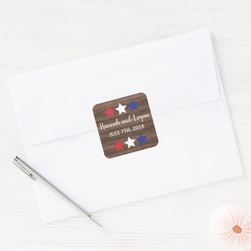 Patriotic Stars Rustic Fourth of July Stickers