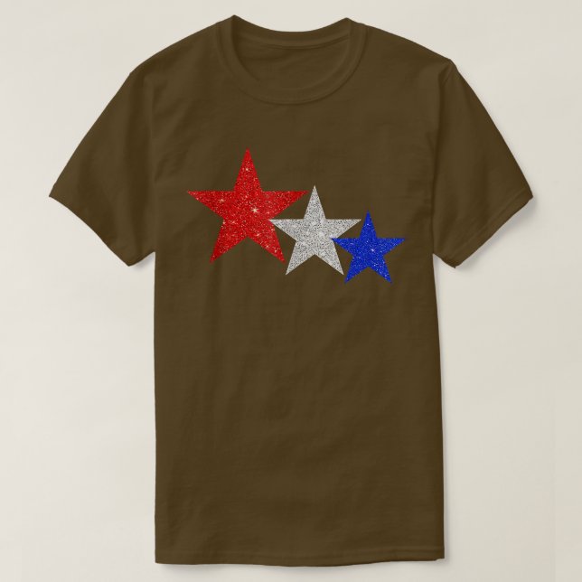 Patriotic Stars Sparkle Red White Blue American 4t T-Shirt (Design Front)