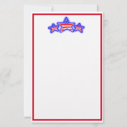 Patriotic Stars Stationery Paper