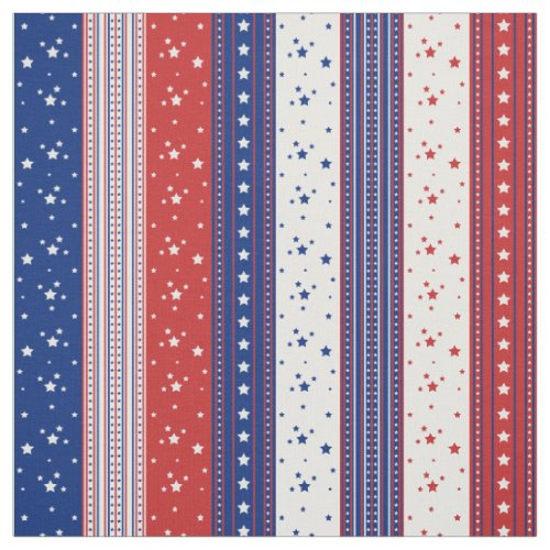 Patriotic Stars  Stripes Abstract American Flag 2 Fabric