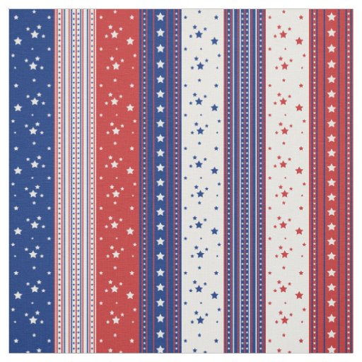 Patriotic Stars & Stripes Abstract American Flag 2 Fabric