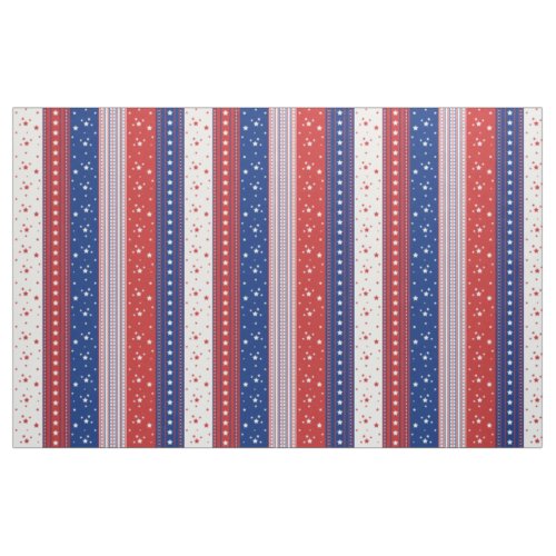 Patriotic Stars  Stripes Abstract American Flag 2 Fabric