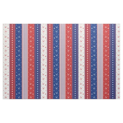 Patriotic Stars & Stripes Abstract American Flag 2 Fabric