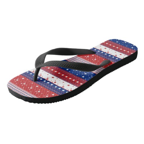 Patriotic Stars  Stripes Abstract American Flag 2 Flip Flops