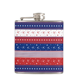 Patriotic Stars & Stripes Abstract American Flag 2 Hip Flask