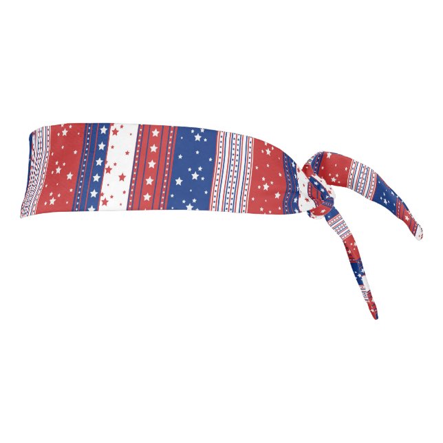 Patriotic Stars & Stripes Abstract American Flag 2 Tie Headband (Rotate 90)