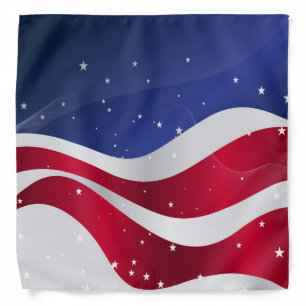 Patriotic Stars & Stripes Abstract American Flag 3 Bandana