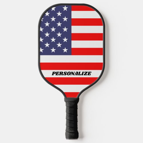 Patriotic stars stripes American flag personalized Pickleball Paddle