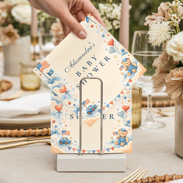 Patriotic Stars & Stripes Baby Shower Napkins (Creator Uploaded)