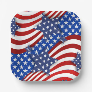  Patriotic Stars & Stripes Celebration Paper Plates
