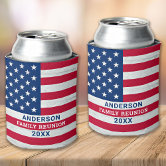 USA Stars & Stripes Patriotic Can Cooler