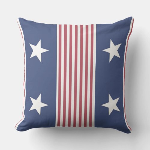 Patriotic Stars  Stripes Design Outdoor pillow