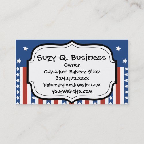 Patriotic Stars Stripes Freedom Flag 4th of July Business Card