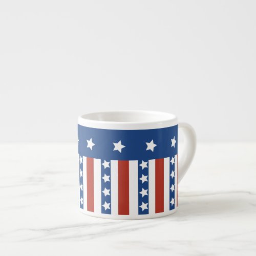 Patriotic Stars Stripes Freedom Flag 4th of July Espresso Cup