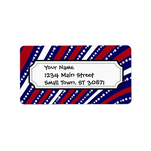 Patriotic Stars Stripes Freedom Flag 4th of July Label