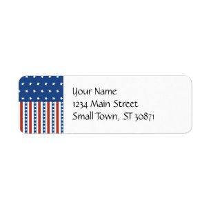 Patriotic Stars Stripes Freedom Flag 4th of July Label