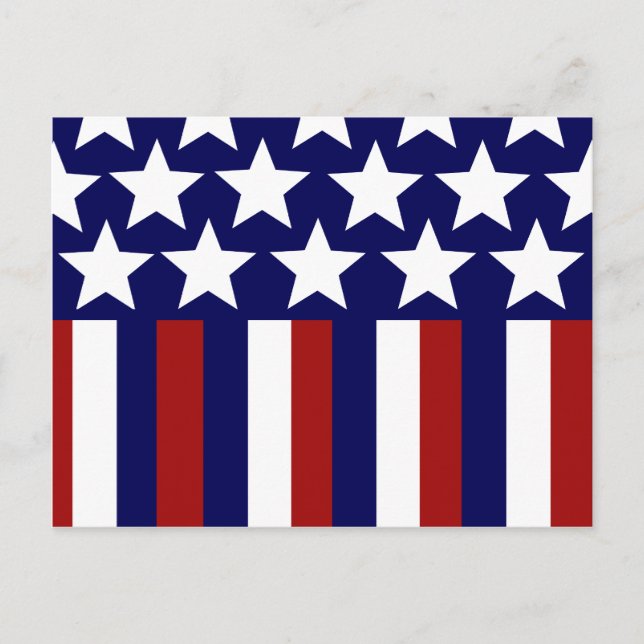 Patriotic Stars Stripes Freedom Flag 4th of July Postcard (Front)