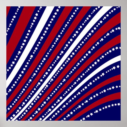 Patriotic Stars Stripes Freedom Flag 4th of July Poster