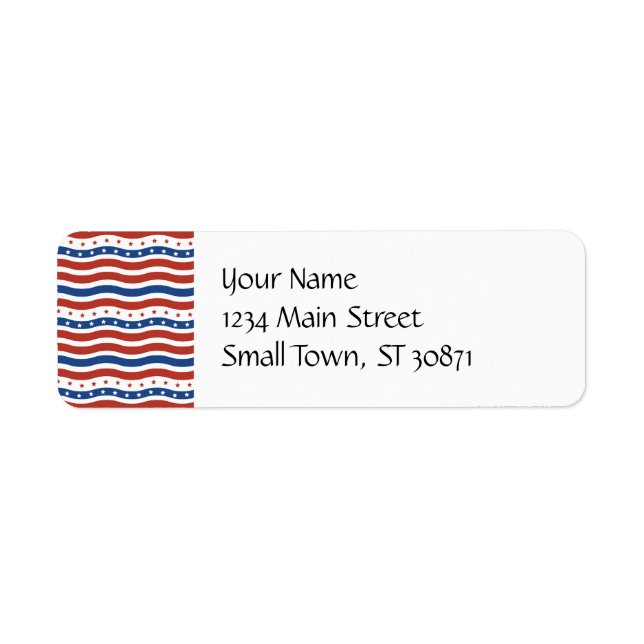 Patriotic Stars Stripes Freedom Flag Fourth of Jul Label (Front)
