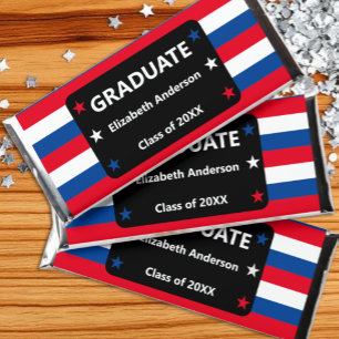 Patriotic Stars & Stripes Graduation Hershey Bar Favors