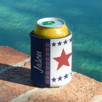 USA Stars & Stripes Patriotic Can Cooler