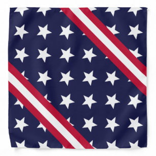 Patriotic Stars & Stripes Red, White, Blue Bandana