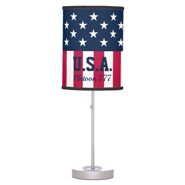 Patriotic Stars & Stripes Table Lamp (Front)
