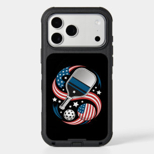 Patriotic Stars Stripes USA Flag Pickleball iPhone 17 Pro Max Case