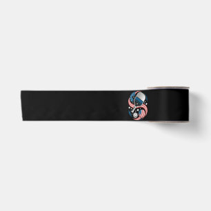 Patriotic Stars Stripes USA Flag Pickleball Satin Ribbon