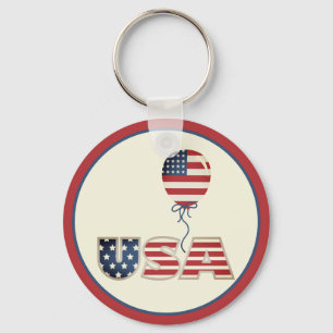 Patriotic Stars & Stripes USA Keychain