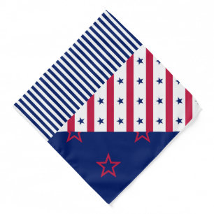 Patriotic Stars Stripes USA Red White Blue Bandana
