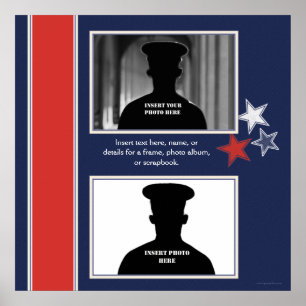 Patriotic Stars Themed Photo Collage Poster