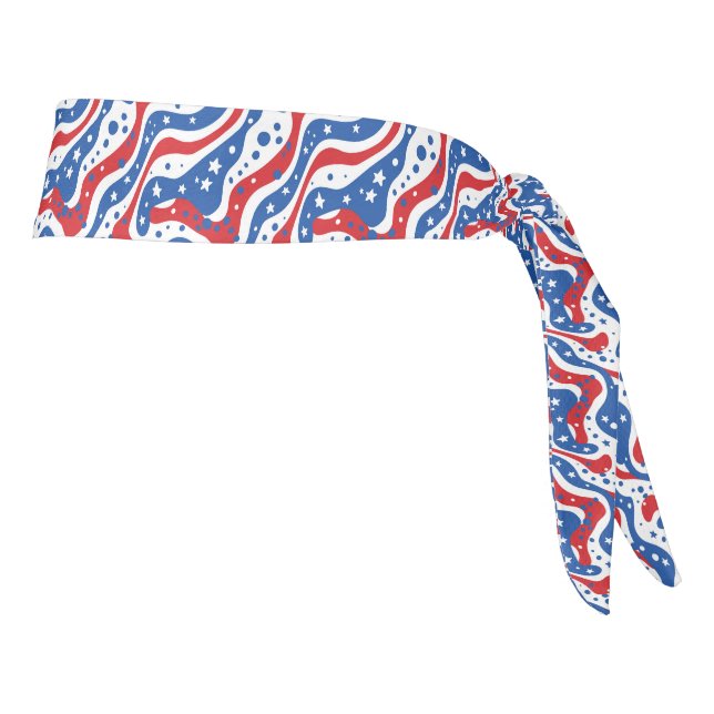 Patriotic Stars Tie Headband (Rotate 90)