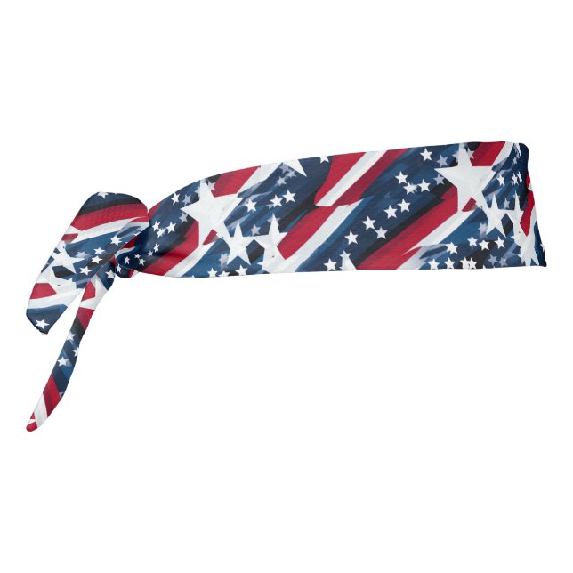 Patriotic Stars Tie Headband (Rotate 270)