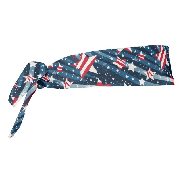 Patriotic Stars Tie Headband (Rotate 270)